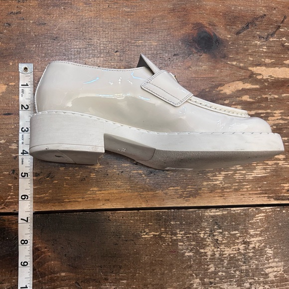 Prada Cream/ ivory Patent Leather Platform Oxford Loafers *5.5 - Picture 10 of 11
